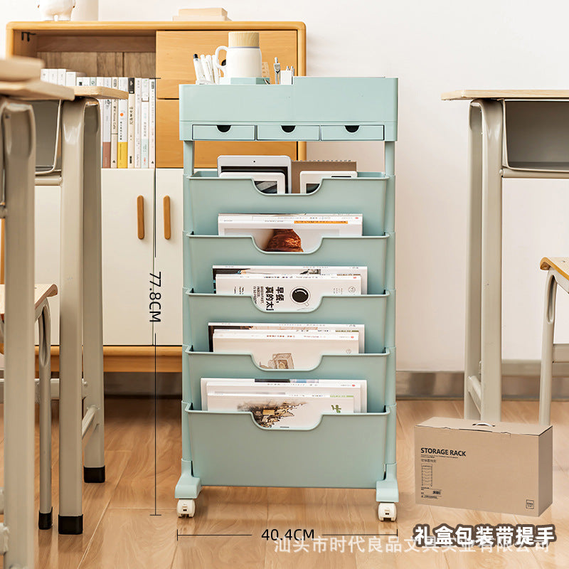 Mobile Plastic Desk Edge Bookshelf and Organizer